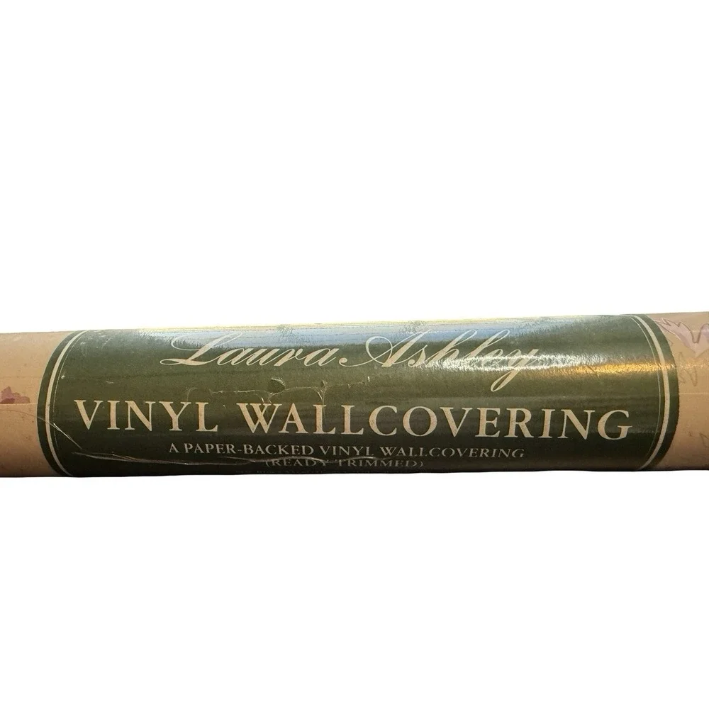 Laura Ashley Vinyl Wall Covering k 174Hollyhock Floral Flower design 308652008‎